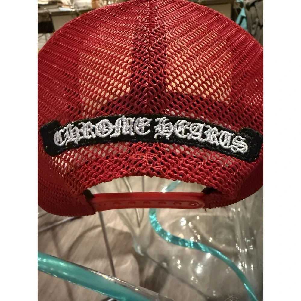 Men's Chrome Hearts Hat Cap Red White King Taco Truck Trucker SnapBack USA